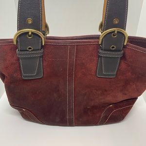 Red Suede Coach Purse